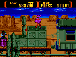 sunset riders train level on genesis